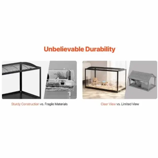 Hamster Cage, Metal Guinea Pig Cage with Acrylic Sides, Chew-Proof Dual Door Small Animal Habitat, Stackable Design Rat, Gerbil Cage image {8}