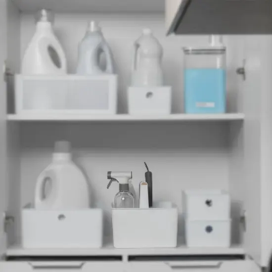 OU 8-Piece Home Cleaning Tools Set &ndash; Silicone Squeegee, Scrub Brushes, Refillable Spray Bottle, Organizer Caddy & More for Bathroom & Kitchen Cleaning image {3}