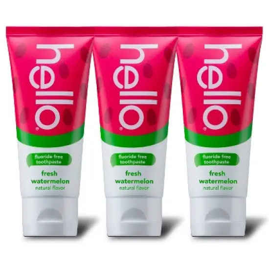 hello Kids' Watermelon Fluoride Free Toothpaste - 4.2oz/3pk image {1}