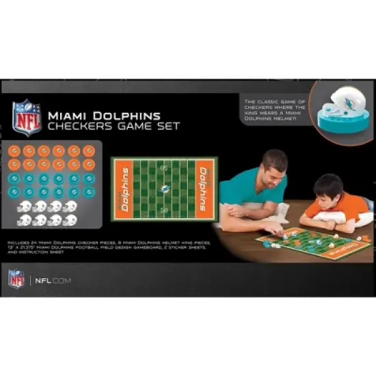 MasterPieces Officially licensed NFL Miami Dolphins Checkers Board Game for Families and Kids ages 6 and Up image {2}