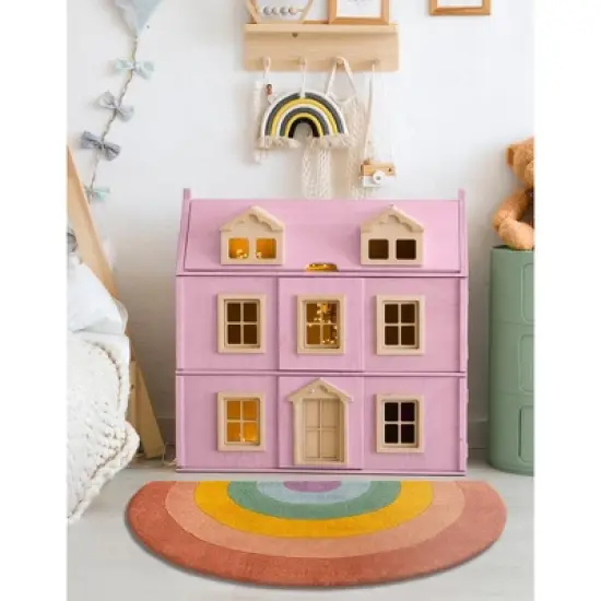 Unique Loom Playtime Kids Wool Collection Area Rug - Rainbow image {7}