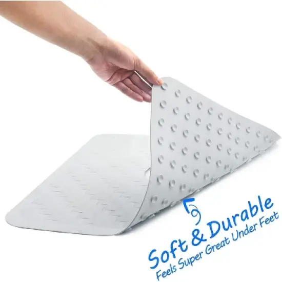Templeton Home Shower Mat with Center Cut Hole, Non Slip Texture, Suction Cups image {2}