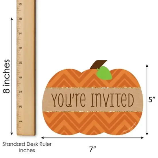 Big Dot of Happiness Pumpkin Patch - Shaped Fill-in Invitations - Fall, Halloween or Thanksgiving Party Invitation Cards with Envelopes - Set of 12 image {4}