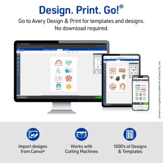 Avery DIY Polyester Sticker Sheets, 8.5" x 11", 3 Total (61512) image {8}