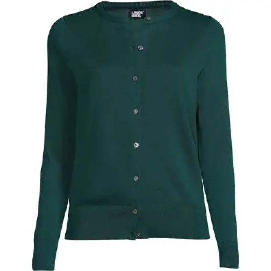 Lands' End Women's Fine Gauge Cotton Cardigan Sweater image {10}
