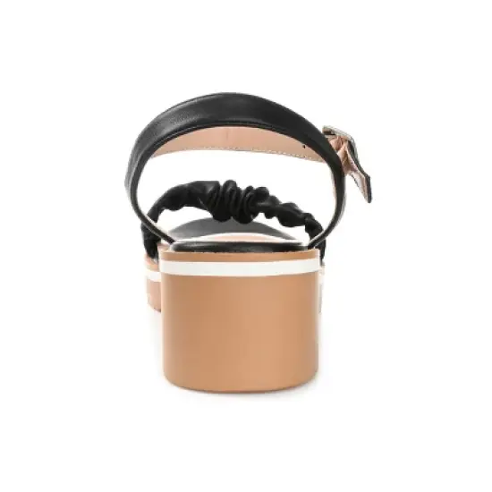 Journee Collection Womens Dexxla Buckle Ankle Strap Low Platform Sandals Black 9 image {2}