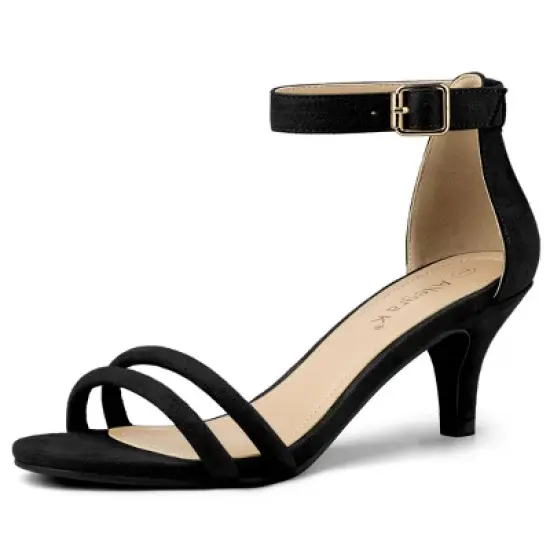 Allegra K Women's Kitten Heel Ankle Strap Sandals Shoes image {7}