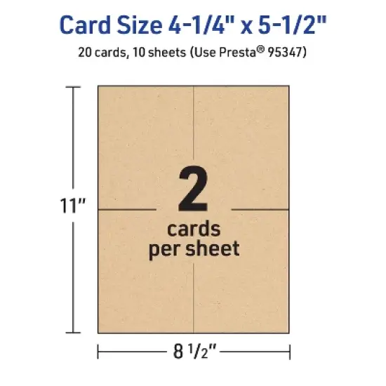 Avery Printable Note Cards, 4.25" x 5.5", Kraft Brown, 20ct image {4}