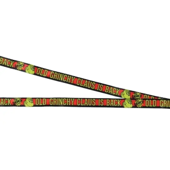 Dr. Seuss GRINCH Old Grinchy Claus is Back Breakaway Lanyard ID Badge Holder with 2" Rubber Charm Black image {2}