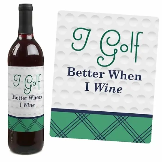 Big Dot of Happiness Par-Tee Time - Golf - Birthday or Retirement Party Birthday Party Gift for Women and Men - Wine Bottle Label Stickers - Set of 4 image {3}