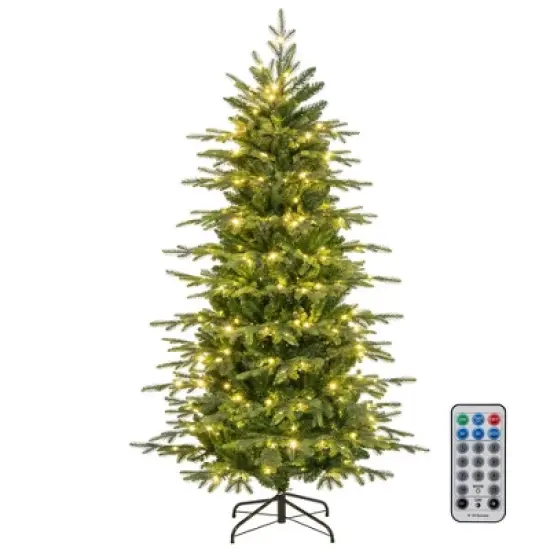 Costway 6/7.5/9 FT Artificial Christmas Tree with 714/1162/1770 Branch Tips 260/280/560 LED Lights 3 Timers Remote image {10}