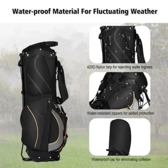 Costway Golf Stand Bag Portable Lightweight Golf Carry Club Bag w/ 8-way Divider image {7}