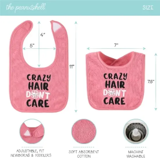 The Peanutshell Baby Girl Terry Bibs, 18 Pack for Feeding, Teething, or Drooling|Neutral Foods/Wild Child image {1}