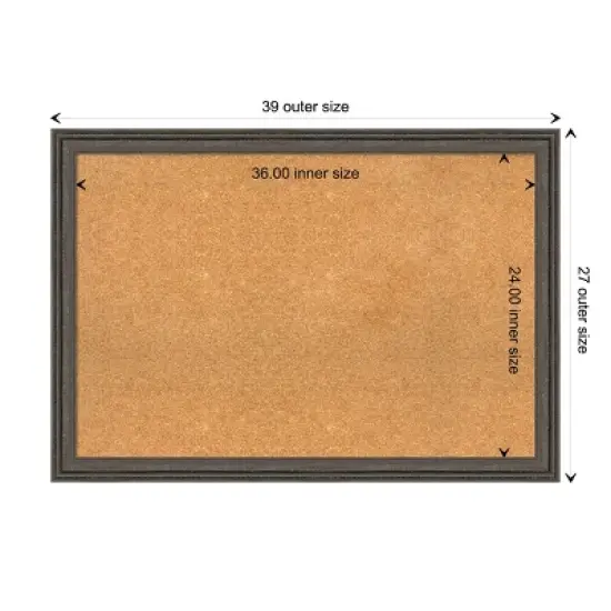 39"x27" Upcycled Wood Frame Cork Board with Wall Mount - Amanti Art: Custom Framing, Bulletin Board image {9}