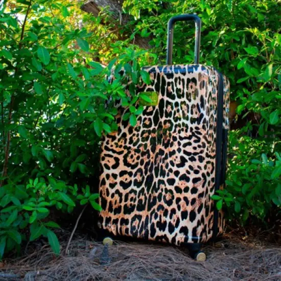 Badgley Mischka Leopard Expandable Hardside Checked 3pc Luggage Set image {3}