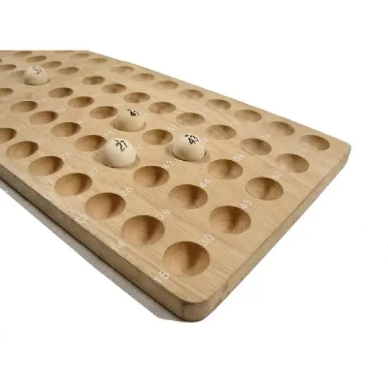 WE Games Retro Bingo Game Set with Metal Rotary Cage, Deluxe Wooden Master Board, Wood Balls, Bingo Set for Family Games, Outdoor Games for Adults and image {4}