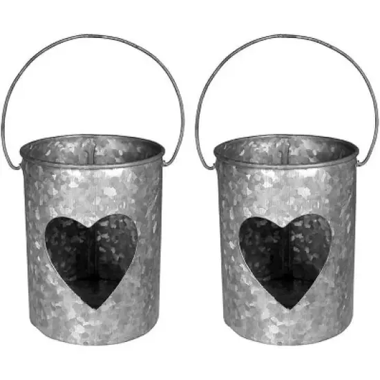 Amber Home Goods Heart Metal Votive Handmade Candle Holders-Decorations for Home, Table, Party Set of Two 4?X4? image {3}