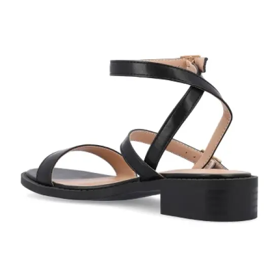 Journee Collection Womens Gigie Ankle Strap Stacked Heel Sandals image {6}
