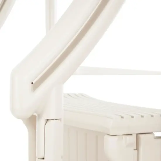 Confer 4 Step Above Ground Outdoor Swimming Pool Ladder Stair Step System with Built-In Handrails for Safe Entry and Exit, Beige image {3}