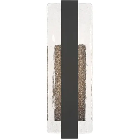 Possini Euro Design Possini Euro Cascadia 18"H Black Piastra Glass LED Outdoor Wall Light image {4}