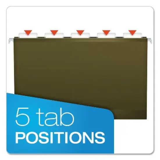 Pendaflex Reinforced 2" Extra Capacity Hanging Folders Legal Standard Green 25/Box 4153X2 image {3}