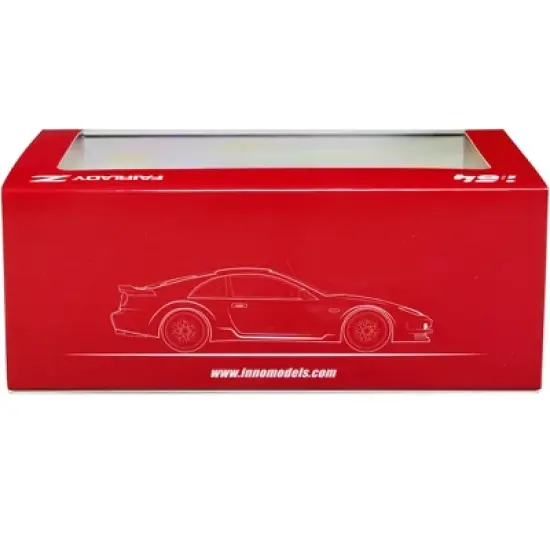 Nissan Fairlady Z (Z32) RHD (Right Hand Drive) Aztec Red with Sunroof and Extra Wheels 1/64 Diecast Model Car by Inno Models image {2}