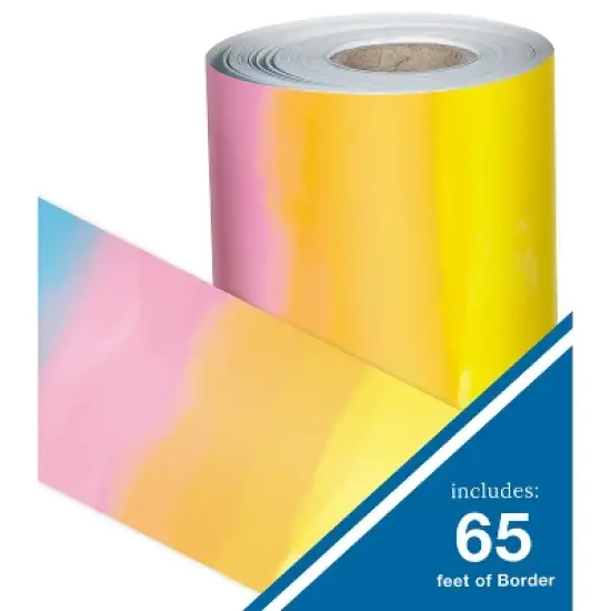 Carson Dellosa Education Happily Ever Elementary Creatively Inspired Watercolor Rolled Straight Bulletin Board Borders, 65 Feet Per Roll, Pack of 3 image {3}