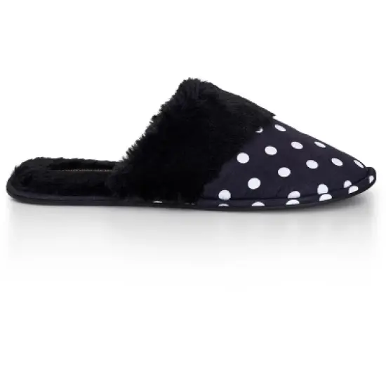 CLOUDWALKERS | Women's EXTRA WIDE FIT Ellie Print Slipper - black spot , 7W image {2}