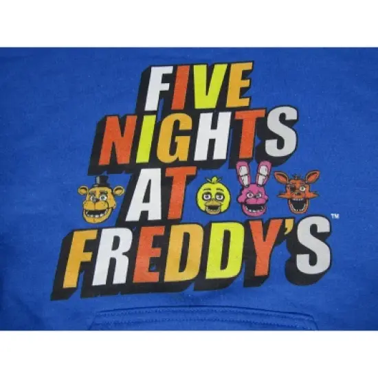Five Nights At Freddy's Multi-Colored Text Logo Boy's Royal Blue Sweatshirt image {1}