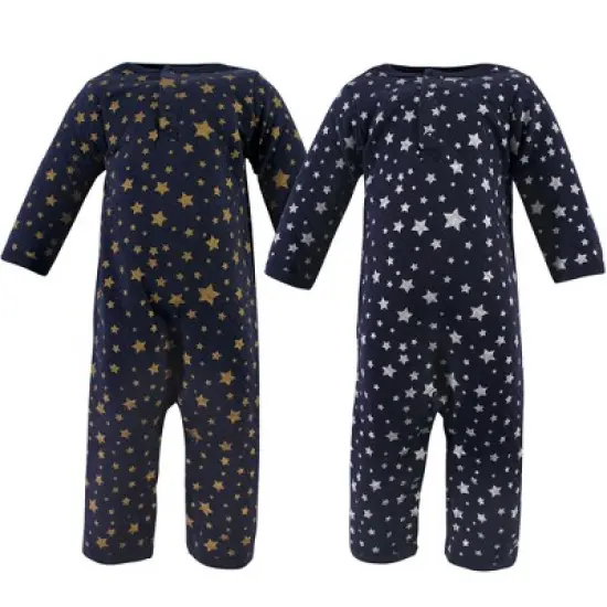 Hudson Baby Infant Premium Quilted Coveralls 2pk, Metallic Stars image {2}