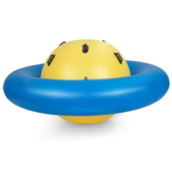 Costway 7.5 FT Inflatable Dome Rocker Bouncer with 6 Handles Fun Outdoor Game for Kids image {9}