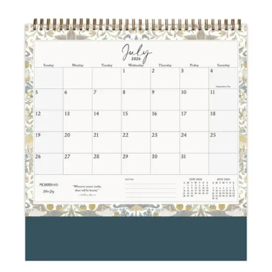Morris & Co. by Blue Sky 7.5"x6.25" 2026 Monthly Desk Calendar Multi Design image {6}