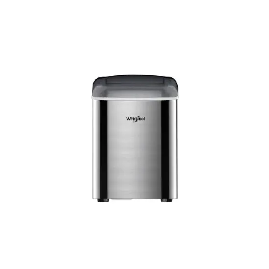 Whirlpool Ice Maker Stainless Steel: Countertop Ice Machine, Bullet Shape, 26 lbs Daily Production, 1.5 lbs Storage Capacity image {1}