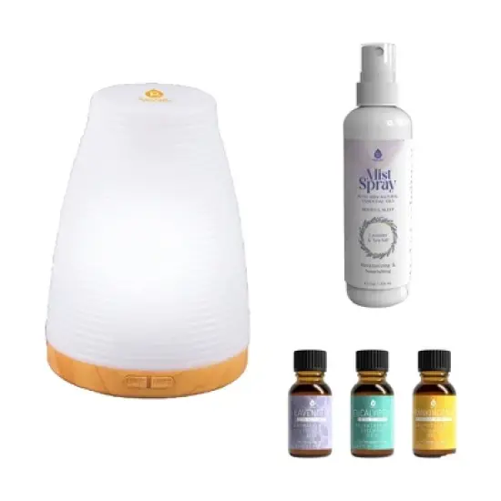 Pursonic Aromatherapy Essentials Bundle with USB Diffuser, 3-Pack Oils, and Lavender Mist Spray image {4}