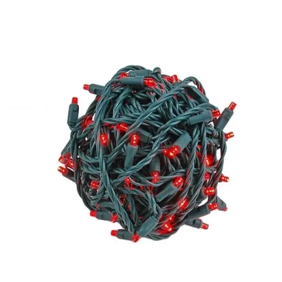 Novelty Lights Coaxial 34 Feet 100 LED Christmas String, Green Wire, Water Resistant, Modular, Connect 21 Sets Per Power Supply (Sold Separately) image {12}