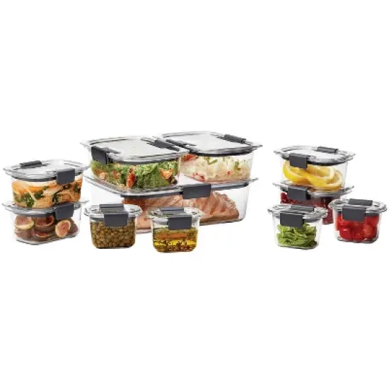 Rubbermaid Brilliance 22pc Plastic Food Storage Container Set Clear image {1}