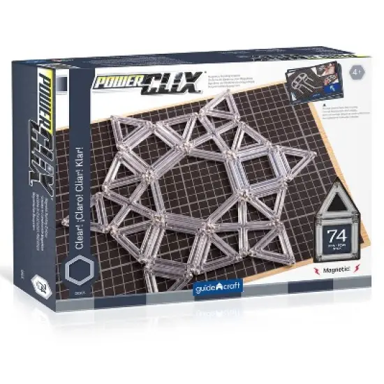 Guidecraft PowerClix� Frames, Clear, Magnetic Building Set, 74 Pieces image {2}