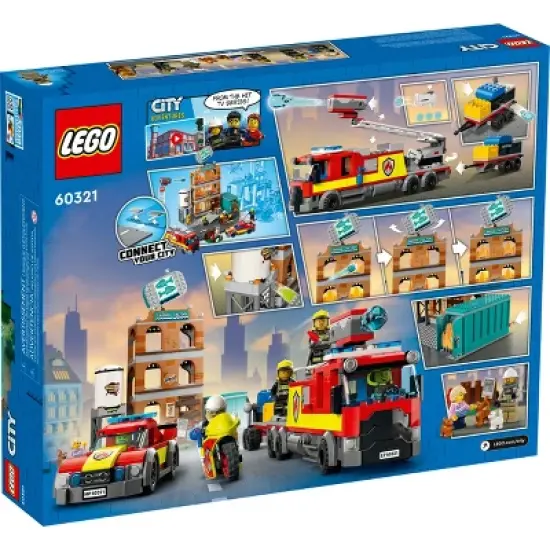 LEGO City Fire Brigade Truck Toy & Firefighter Set 60321 image {3}