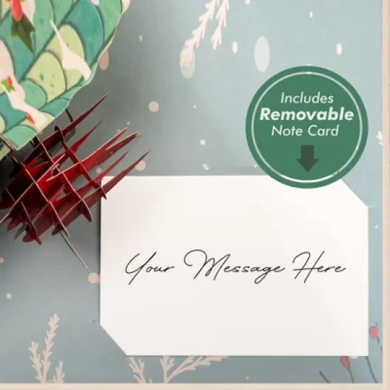 Paper Love 3D Love Bird House Pop Up Christmas Card, 100% Recycled and Eco-Friendly, 8" x 6" Cover - With Note Tag image {6}