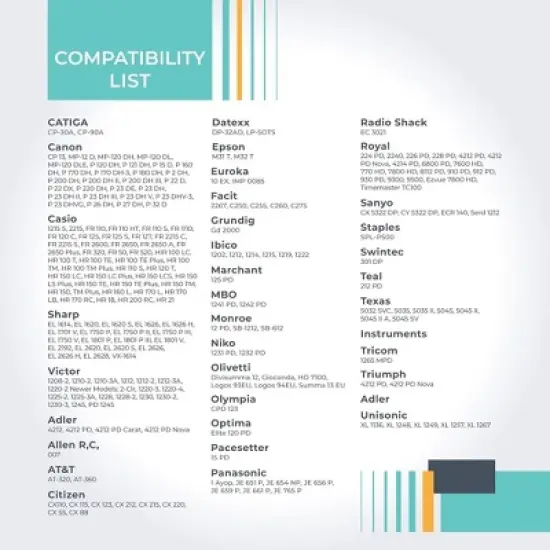 CATIGA IR-40T Thermal Roller Cartridge for Printing Calculators and Adding Machines, Black/Red, Pack of 2 image {1}
