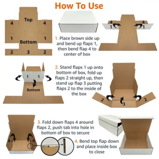 UBMOVE Bulk Pack of 50 White Corrugated Mailer and Literature Boxes (12-1/9" x 9-3/4" x 4") image {6}