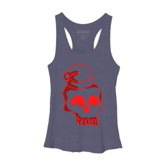 Women's Design By Humans Christmas love skull By Genthebunny Racerback Tank Top image {4}