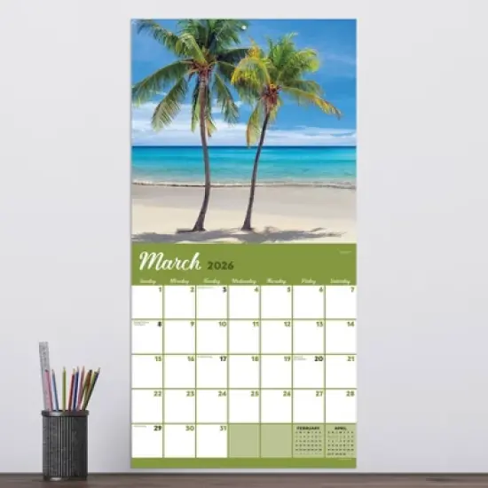 TF Publishing 13.5"x14.5" 2026 Tropical Beaches Wall Calendar image {2}