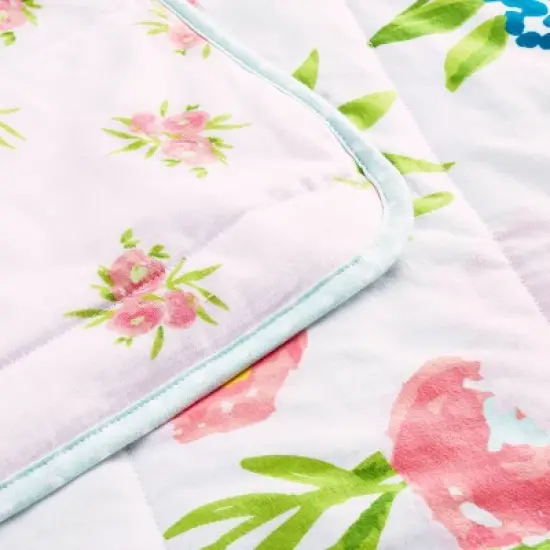 Jersey Knit Reversible Baby Blanket Floral - Cloud Island&trade; - White image {2}