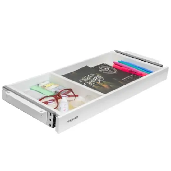 Mount-It! Under Desk Drawer - Shallow, White image {1}