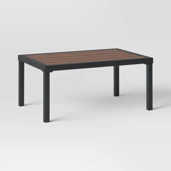 Bryant 2pc Faux Wood Patio Loveseat & Coffee Table - Gray/Natural - Threshold&trade; image {6}