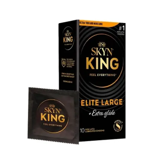 SKYN King Elite Large Extra Glide Non-Latex Condoms - 10ct image {1}