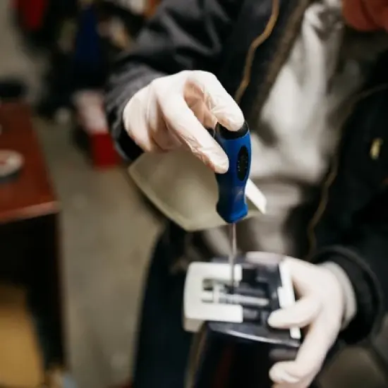 GLOVEWORKS Heavy-Duty Ivory Latex Gloves - Industrial Grade - Perfect for Mechanics, Commercial Cleaning, Household Use, Painting, Plumbing, and more image {4}