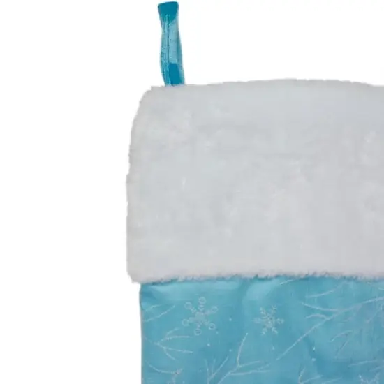 Northlight 21" Blue and White Glitter Snowflake Christmas Stocking image {2}