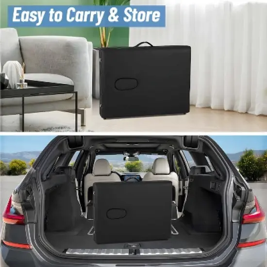 Bestmassage Massage Table 2 Fold Portable Massage Table Height Adjustable Salon Tattoo Bed, Black image {5}